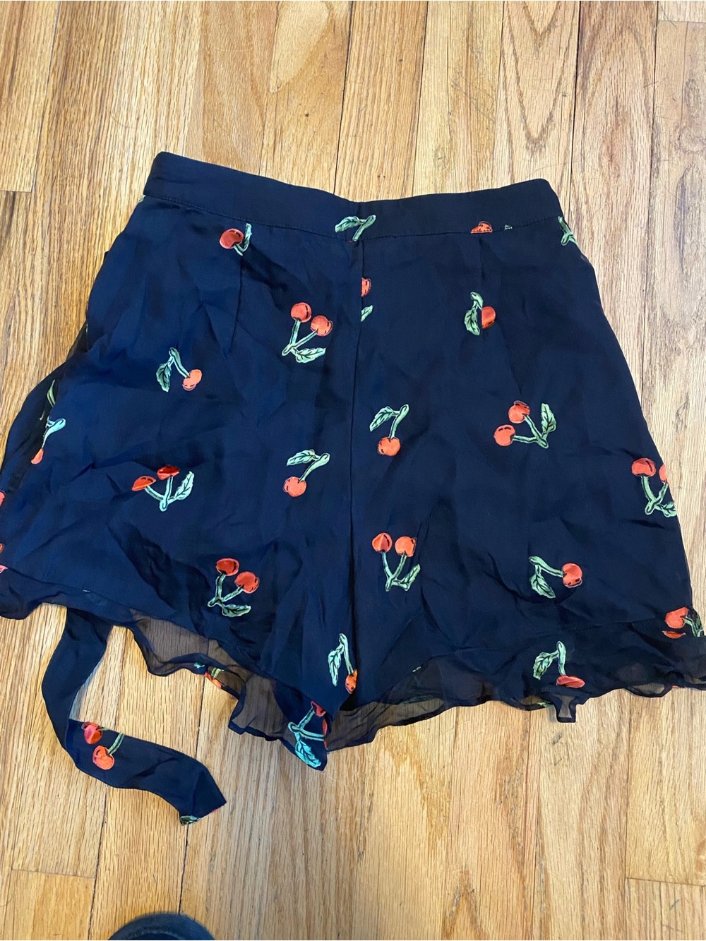 For Love & Lemons Black Cherry Tie-Waist Ruffle Mini Skort - Picture 5 of 5